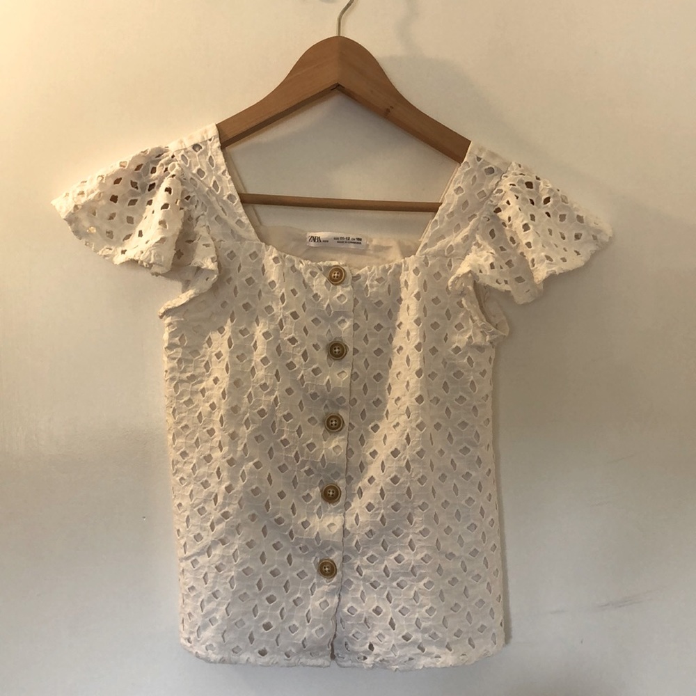 zara white blouse